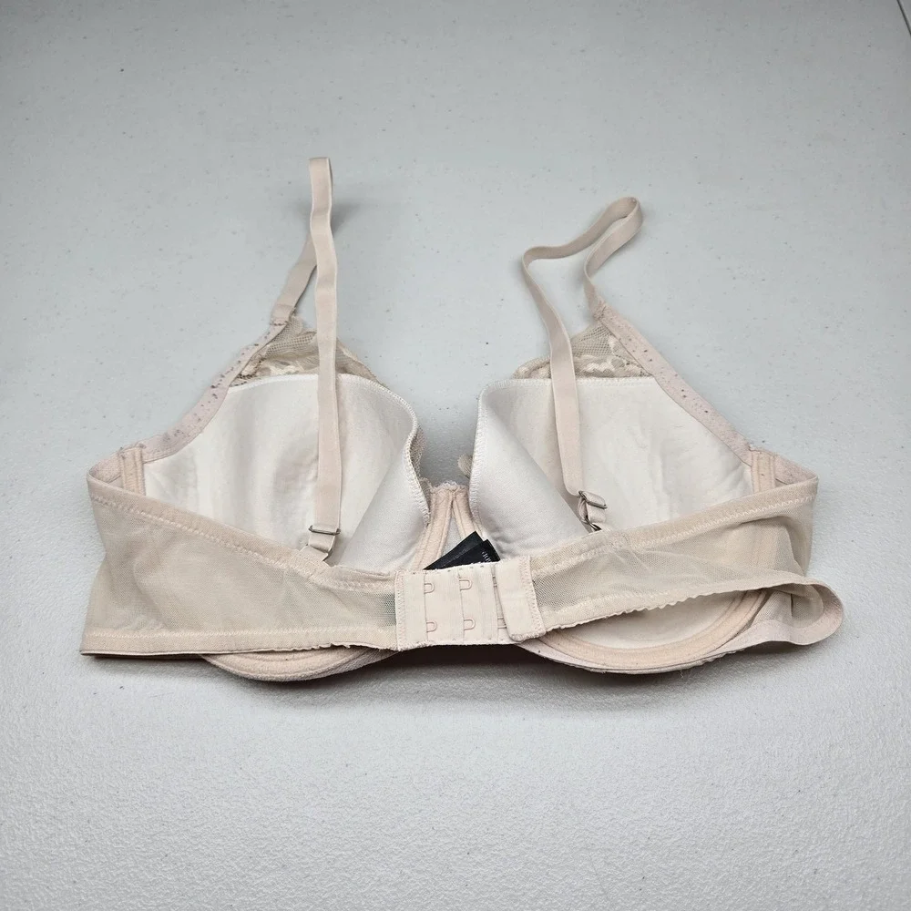 Natori Women Bra 36DD‎ Beige Floral T Shirt Underwired Lace Mesh Strap